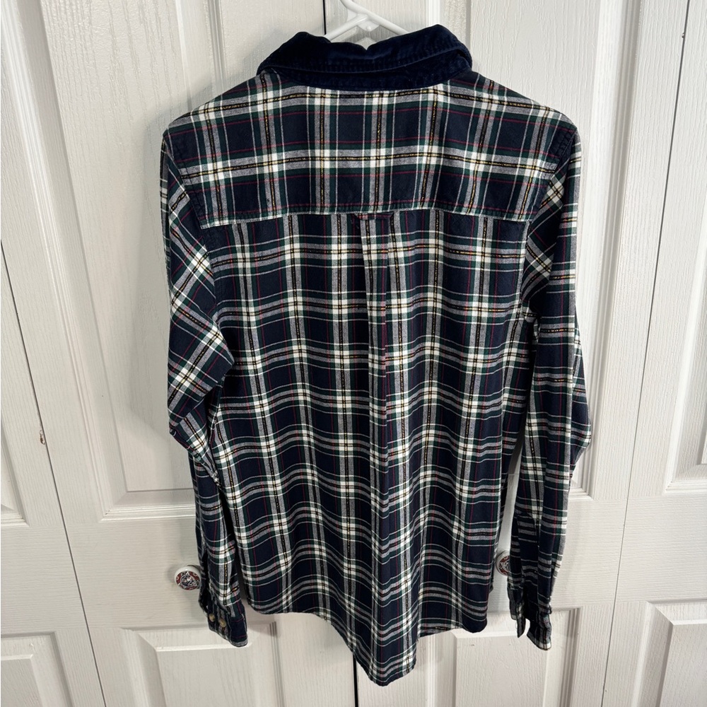 Bobbie Brooks plaid long‎ sleeve button up Christmas size medium - Picture 5 of 5